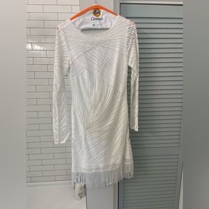 Lulu’s Better Than Magic White Sequin Fringe Mini Dress